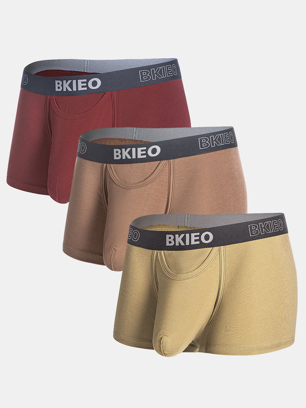 Ribbed Lyocell Spacious Pouch Trunks w/ Fly, Moods-of-the-Week Underwear, Multi-Pack