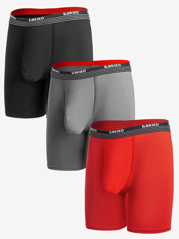 The Ballsy Boxer Briefs Long - Black White Stripes - TBô underwear