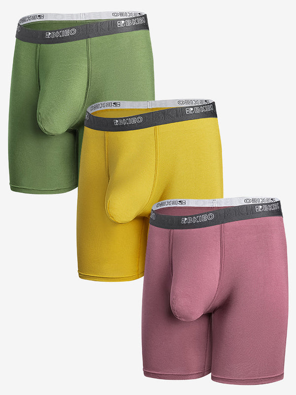 Modal Men Stretch Boxer Briefs with Spacious Pouch, 3-Pack